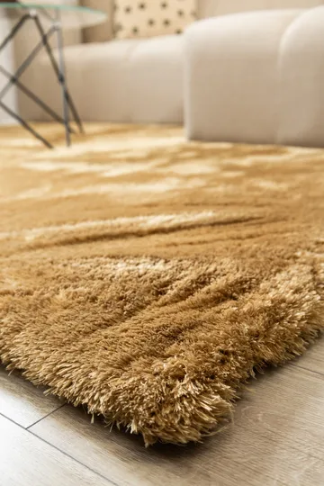 Maskinvævet tæppe KM Home Novelle KVADRAT 200x200 Gul - Gul - Tekstiler - Tæpper - Moderne tæppe - Ryatæpper