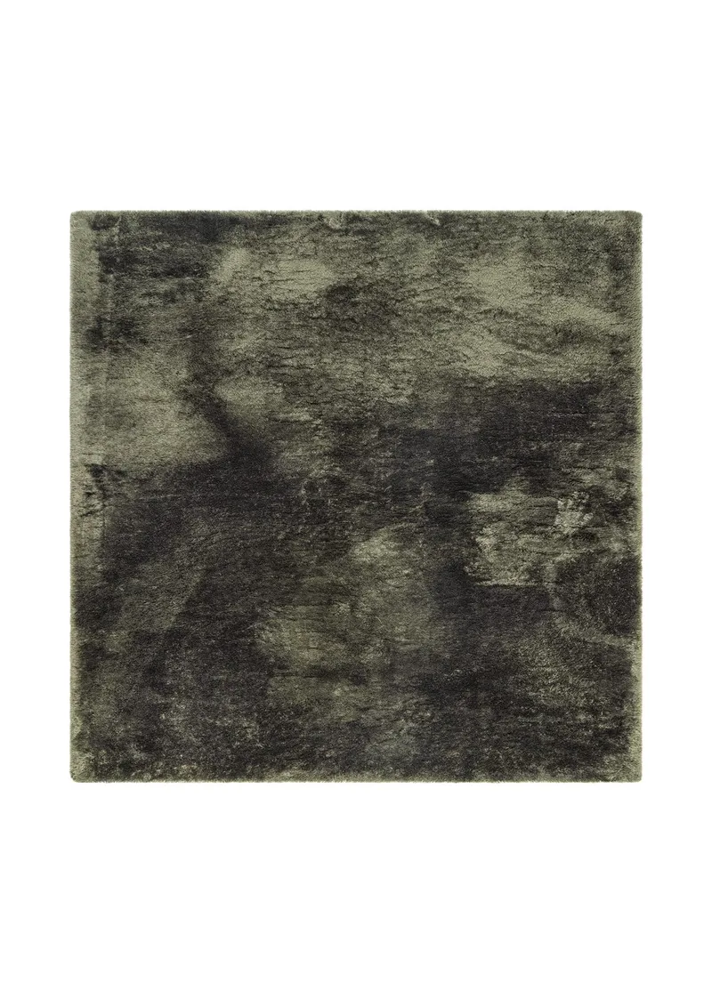 Maskinvævet tæppe KM Home Novelle KVADRAT 240x240 Fløjlsgrøn, Flaskegrøn