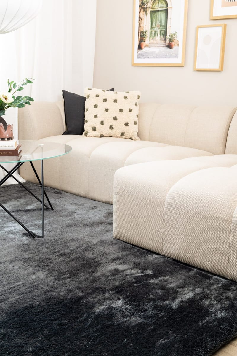 Maskinvævet tæppe KM Home Novelle KVADRAT 240x240 Grafit - Grafit - Tekstiler - Tæpper - Moderne tæppe - Ryatæpper