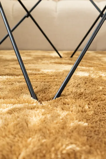 Maskinvævet tæppe KM Home Novelle RUND 120x120 Gul - Gul - Tekstiler - Tæpper - Moderne tæppe - Ryatæpper