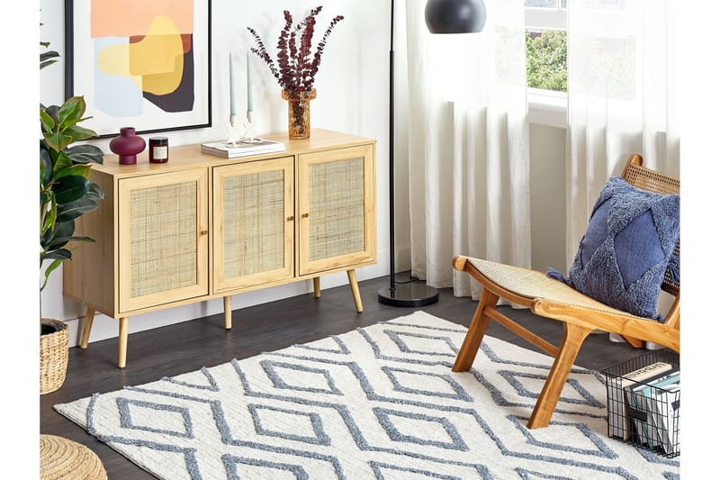 Menderes Ryetæppe 160x230 cm - Beige - Tekstiler - Tæpper - Moderne tæppe - Ryatæpper