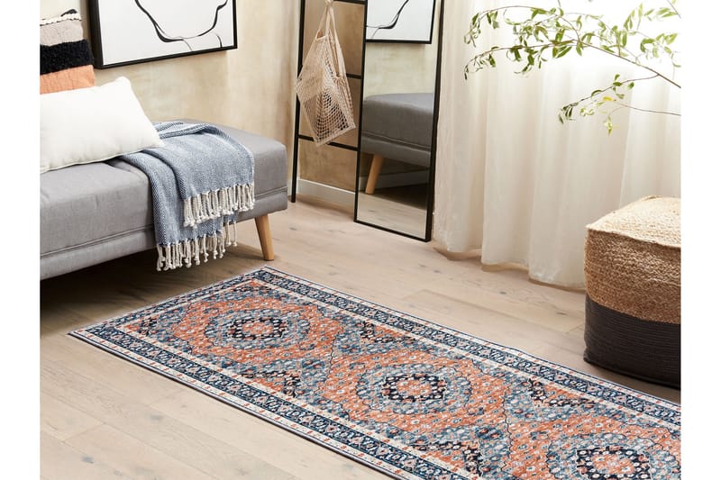 Midalam Ryetæppe 70x200 cm - Blå - Tekstiler - Tæpper - Moderne tæppe - Ryatæpper