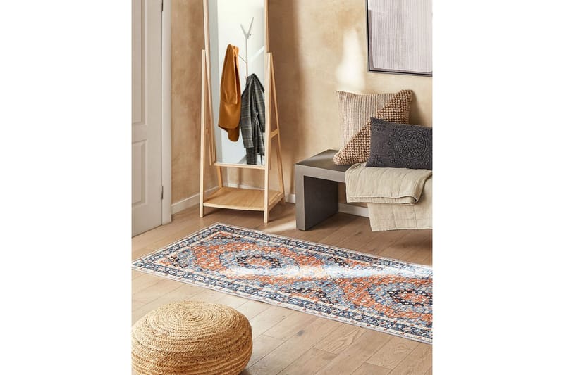 Midalam Ryetæppe 80x240 cm - Blå - Tekstiler - Tæpper - Moderne tæppe - Gangmåtter