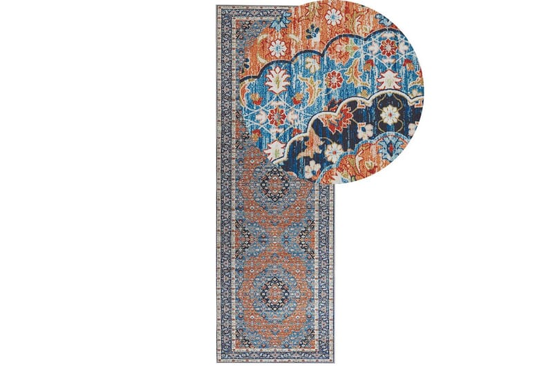 Midalam Ryetæppe 80x240 cm - Blå - Tekstiler - Tæpper - Moderne tæppe - Gangmåtter