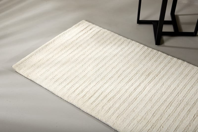 Milton Uldtæppe 70x200 cm Rektangulær - Hvid - Tekstiler - Tæpper - Moderne tæppe - Uldtæppe