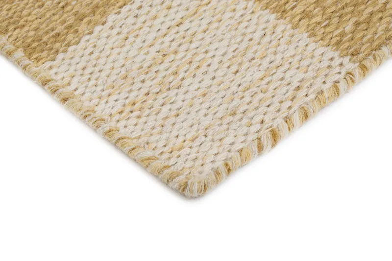 Moharan Uldtæppe 140x200 cm Rektangulært - Gul - Tekstiler - Tæpper - Moderne tæppe - Uldtæppe