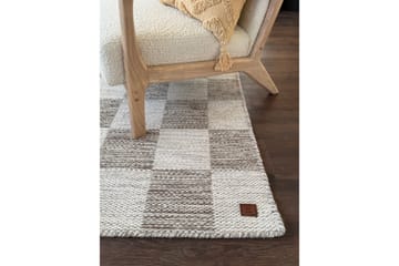 Moharan Uldtæppe 140x200 cm Rektangulært - Mørk beige - Tekstiler - Tæpper - Moderne tæppe - Uldtæppe