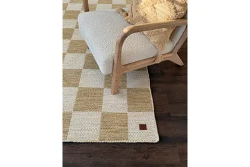 Moharan Uldtæppe 75x200 cm Aflangt - Gul - Tekstiler - Tæpper - Moderne tæppe - Uldtæppe