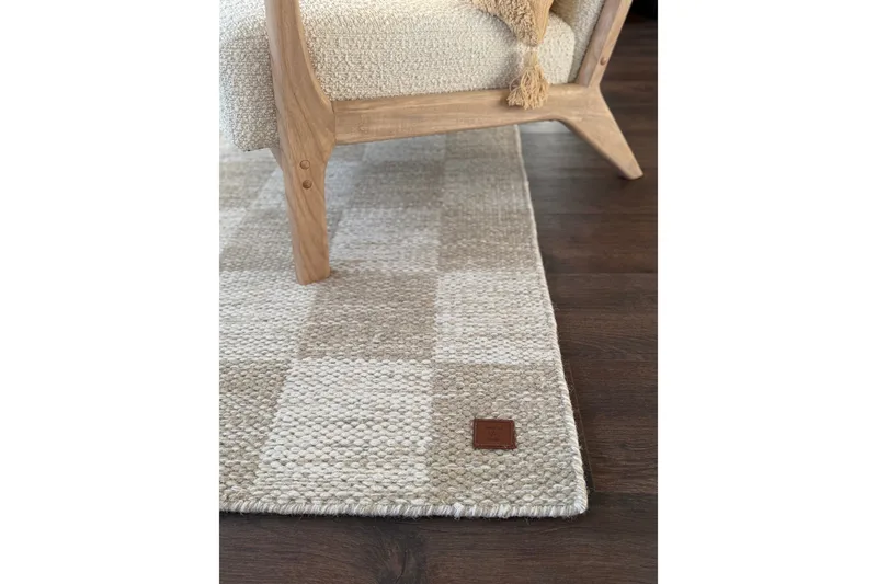 Moharan Uldtæppe 75x200 cm Aflangt - Linned - Tekstiler - Tæpper - Moderne tæppe - Uldtæppe