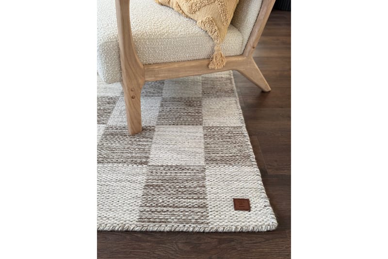 Moharan Uldtæppe 75x200 cm Aflangt - Mørk beige - Tekstiler - Tæpper - Moderne tæppe - Uldtæppe