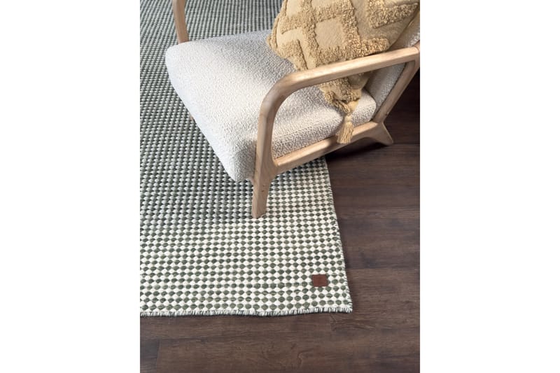 Mohardi Uldtæppe 140x200 cm Rektangulært - Smaragdgrøn - Tekstiler - Tæpper - Moderne tæppe - Uldtæppe