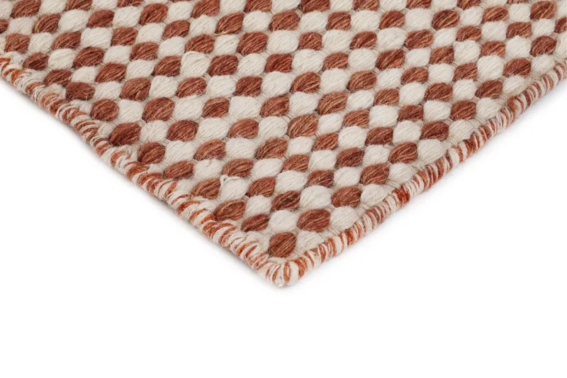 Mohardi Uldtæppe 140x200 cm Rektangulært - Terrakotta - Tekstiler - Tæpper - Moderne tæppe - Uldtæppe