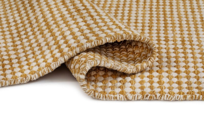 Mohardi Uldtæppe 80x200 cm Aflangt - Gul - Tekstiler - Tæpper - Moderne tæppe - Uldtæppe