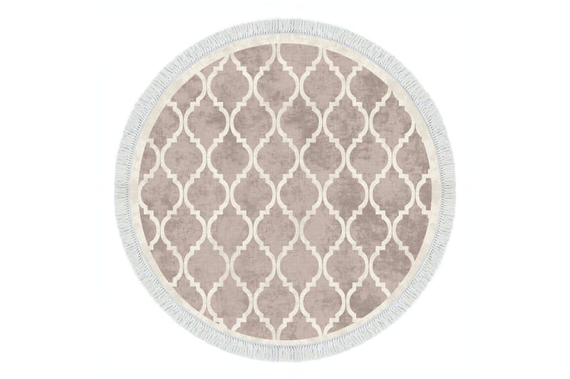 Alanur Home Tæppe 100x100 cm, Cremehvid/Brun