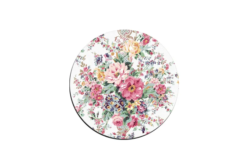 Amarinda Tæppe Rund 140 cm, Flerfarvet/Velour