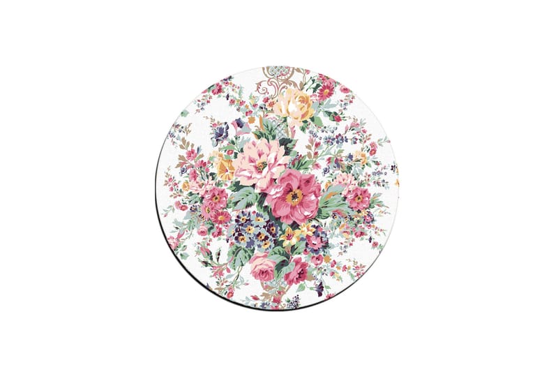 Amarinda Tæppe Rund 140 cm, Flerfarvet/Velour