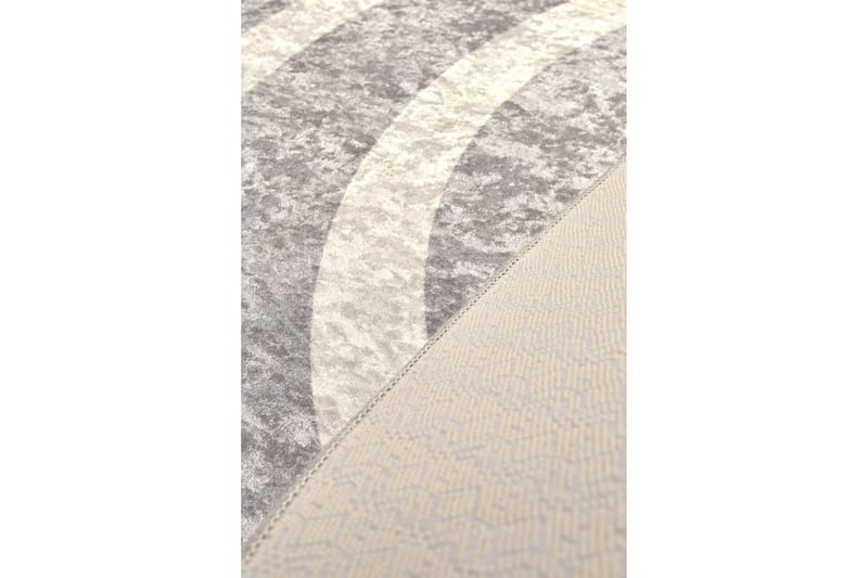 Argentu Tæppe Rund 100 cm - Sølv/Velour - Wiltontæpper - Mønstrede tæpper