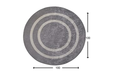 Argentu Tæppe Rund 100 cm - Sølv/Velour - Tekstiler - Tæpper - Moderne tæppe - Mønstrede tæpper