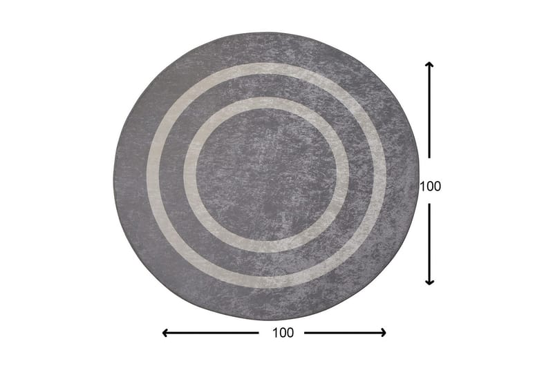 Argentu Tæppe Rund 100 cm - Sølv/Velour - Tekstiler - Tæpper - Moderne tæppe - Mønstrede tæpper