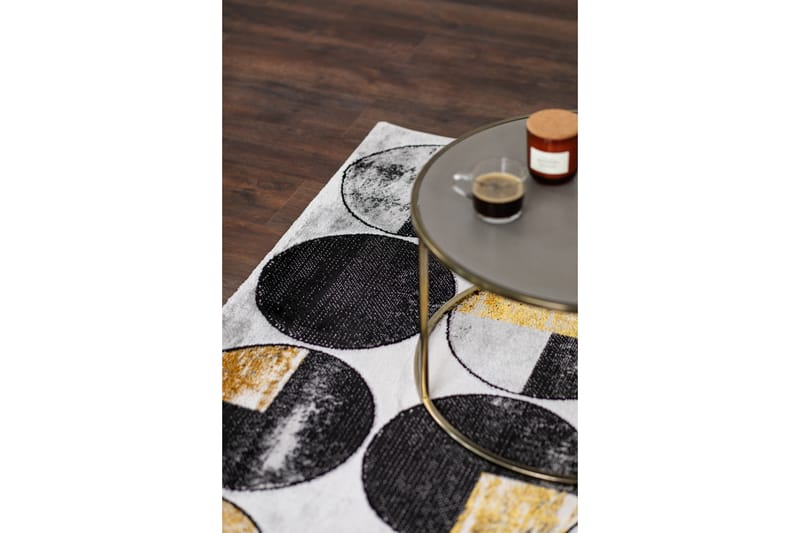Art Circle Wiltontæppe 200x290 cm - Sort/Guld - Wiltontæpper - Mønstrede tæpper