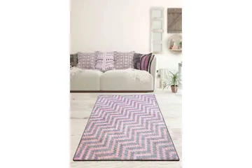 Babilas Tæppe 100x200 cm - Lyserød/Grå/Velour - Tekstiler - Tæpper - Moderne tæppe - Mønstrede tæpper
