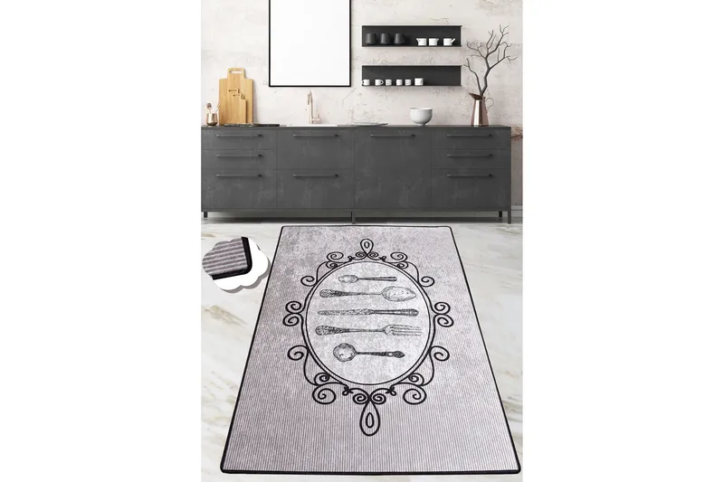 Chilai Tæppe 100x200 cm, Grå/Sort