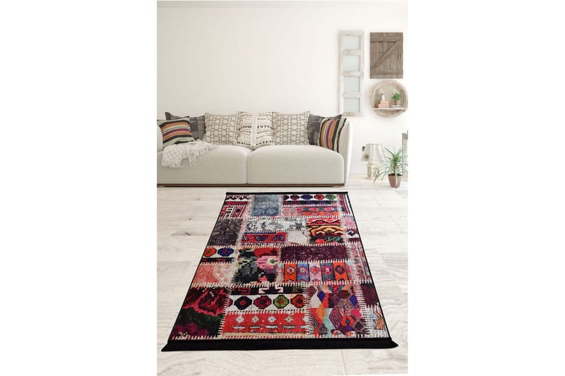 Colorido Tæppe 140x190 cm - Flerfarvet/Velour - Tekstiler - Tæpper - Moderne tæppe - Mønstrede tæpper