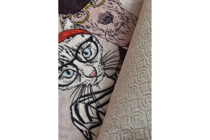 Coppia Tæppe Rund 140 cm - Flerfarvet/Velour - Tekstiler - Tæpper - Moderne tæppe - Mønstrede tæpper