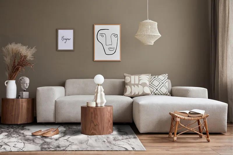 Craft concrete tæppe 160x230 - Sølv - Tekstiler - Tæpper - Moderne tæppe - Mønstrede tæpper
