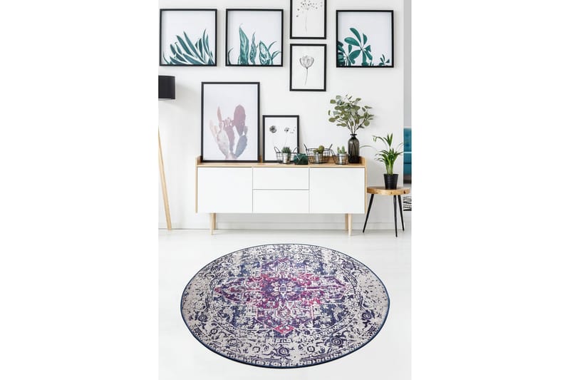 Debolezza Tæppe Rund 140 cm, Flerfarvet/Velour