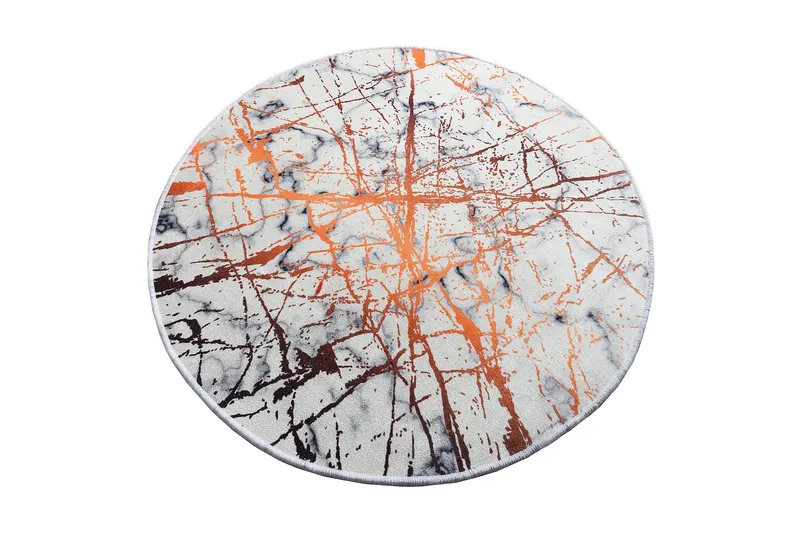 Distira Tæppe Rund 140 cm, Flerfarvet/Velour