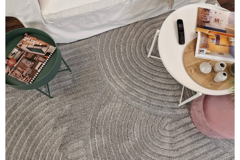 Doriane Zen Wilton-tæppe 120x170 cm - Grå - Tekstiler - Tæpper - Moderne tæppe - Mønstrede tæpper