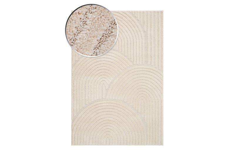 Doriane Zen Wilton-tæppe 160x230 cm - Hvid - Tekstiler - Tæpper - Moderne tæppe - Mønstrede tæpper