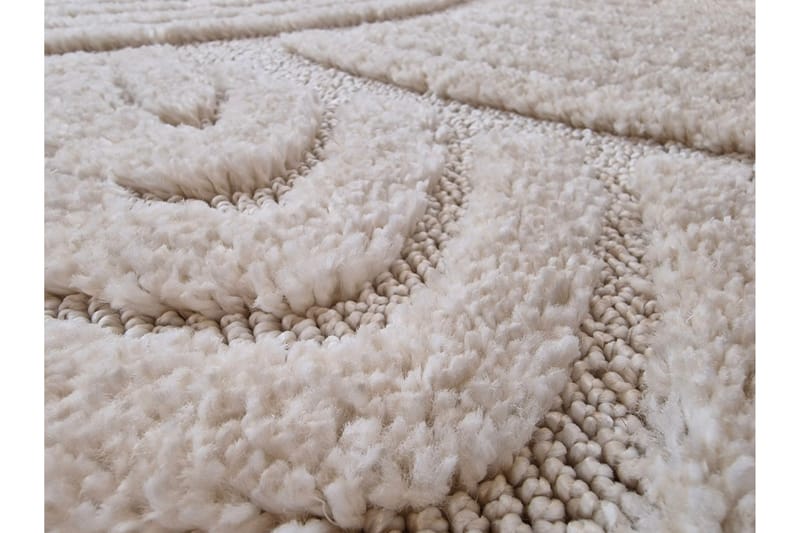 Doriane Zen Wilton-tæppe 80x150 cm - Hvid - Tekstiler - Tæpper - Moderne tæppe - Mønstrede tæpper