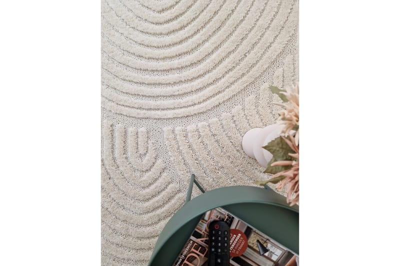 Doriane Zen Wilton-tæppe 80x150 cm - Hvid - Tekstiler - Tæpper - Moderne tæppe - Mønstrede tæpper