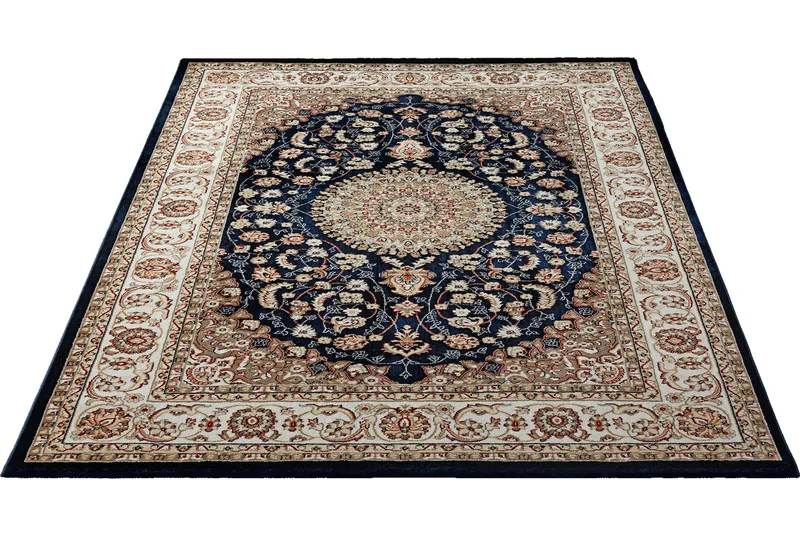 Dubai Medallion Wiltontæppe 240x340 cm - Blå - Tekstiler - Tæpper - Moderne tæppe - Mønstrede tæpper