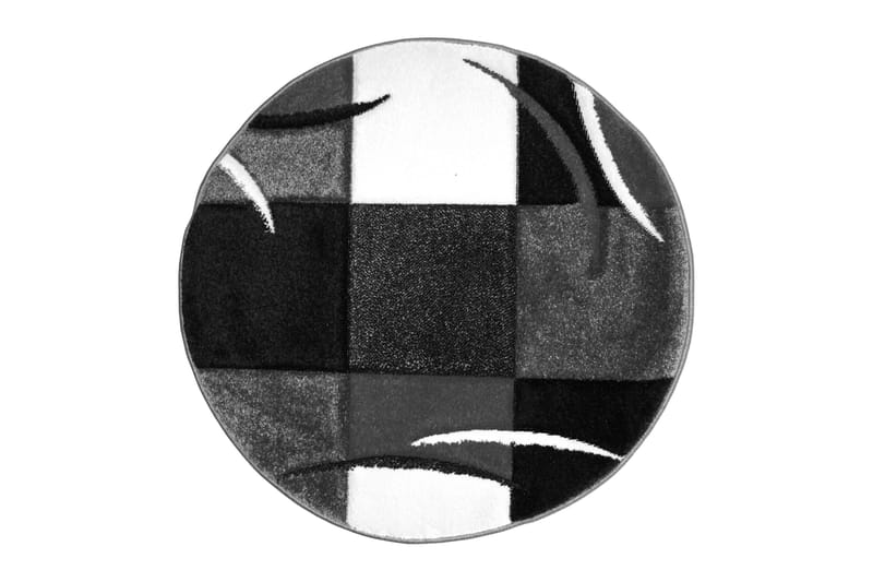 Friezetæppe London - 160 Rund cm Sort - Wiltontæpper - Mønstrede tæpper