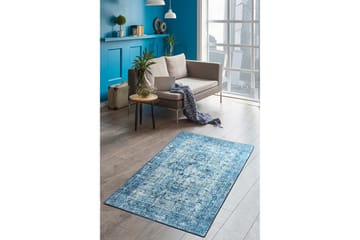 Hannabel Tæppe 120x180 cm - Blå/Velour - Tekstiler - Tæpper - Moderne tæppe - Mønstrede tæpper
