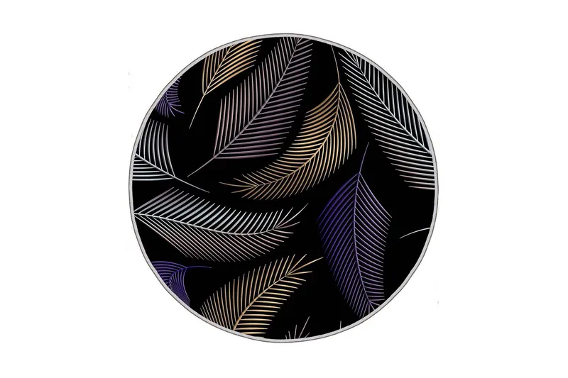 Homefesto Tæppe 130 cm Rund, Multifarvet