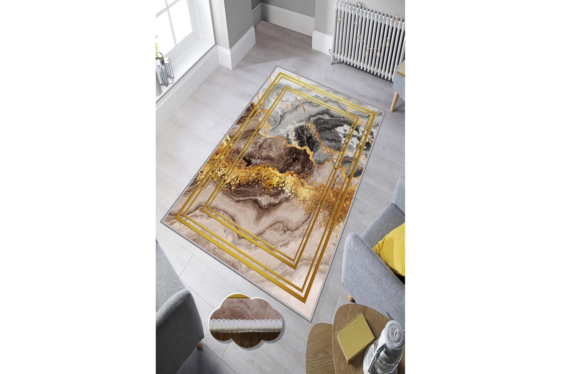 Homefesto Tæppe 140x220 cm - Multifarvet - Tekstiler - Tæpper - Moderne tæppe - Mønstrede tæpper