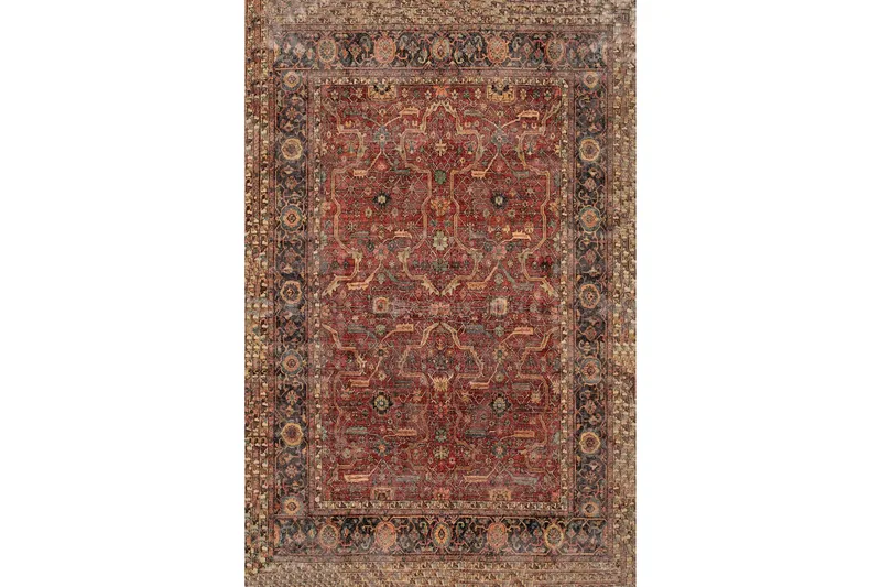 Homefesto Tæppe 140x220 cm - Multifarvet - Tekstiler - Tæpper - Moderne tæppe - Mønstrede tæpper