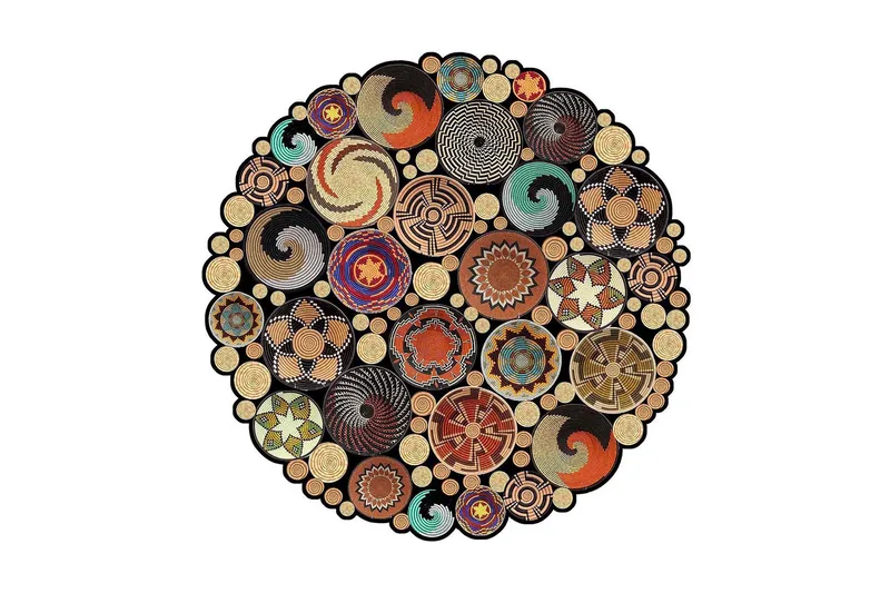 Homefesto Tæppe 160 cm Rund, Multifarvet