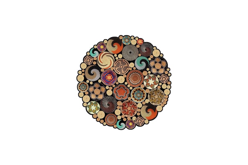 Homefesto Tæppe 180 cm Rund, Multifarvet