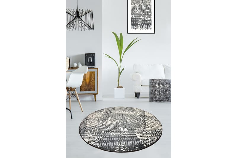 Kosmikoa Tæppe Rund 100 cm - Flerfarvet/Velour - Tekstiler - Tæpper - Moderne tæppe - Mønstrede tæpper