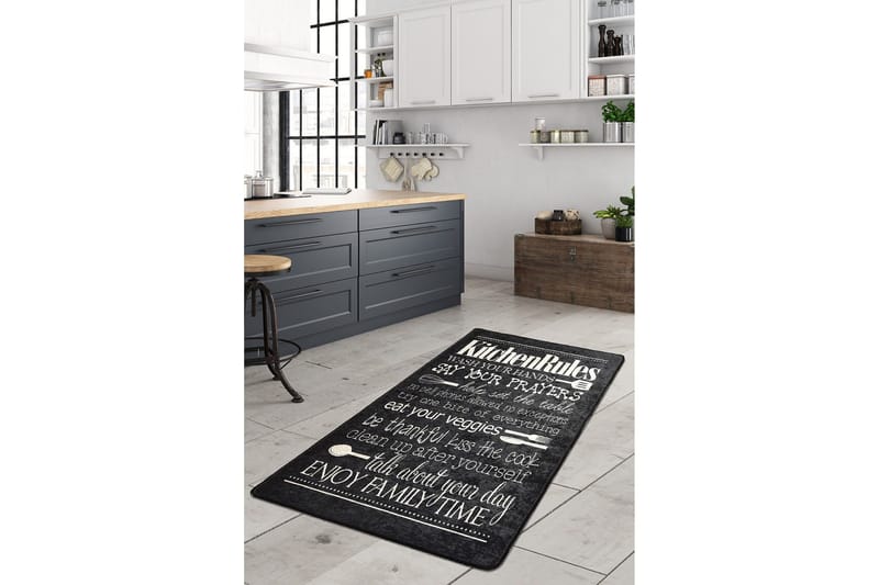 Kuhinja Tæppe 140x190 cm, Sort/Velour