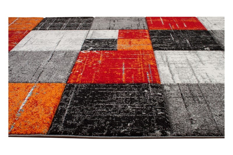 London Friezetæppe 160x230 - Rød/Orange - Tekstiler - Tæpper - Moderne tæppe - Mønstrede tæpper