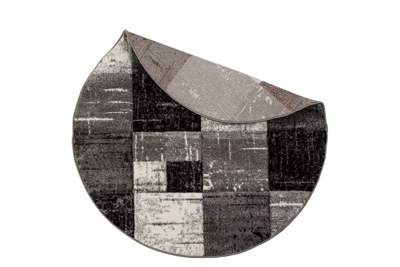 London Frisé Tæppe 160 Rund - Sort - Tekstiler - Tæpper - Moderne tæppe - Mønstrede tæpper