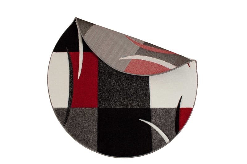 London Frisé Tæppe 240 Rund - Rød - Tekstiler - Tæpper - Moderne tæppe - Mønstrede tæpper