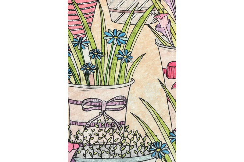 Lorontzia Tæppe Rund 100 cm - Flerfarvet/Velour - Tekstiler - Tæpper - Moderne tæppe - Mønstrede tæpper