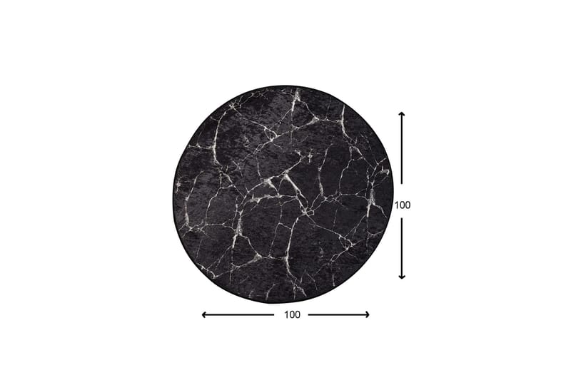 Marmuras Tæppe Rund 100 cm - Flerfarvet/Velour - Tekstiler - Tæpper - Moderne tæppe - Mønstrede tæpper